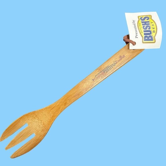 COLLECTIBLE Wooden Cowpea Festival 2015 Cook-off 12-inch forks - Picture 1 of 5